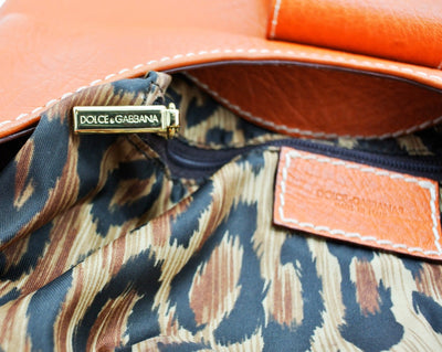 Dolce & Gabbana Vintage Orange Leather Small D Ring Hobo Bag Dolce & Gabbana