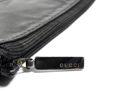 Gucci Black Leather Wide Cuff Purse Bracelet Bracelet Gucci