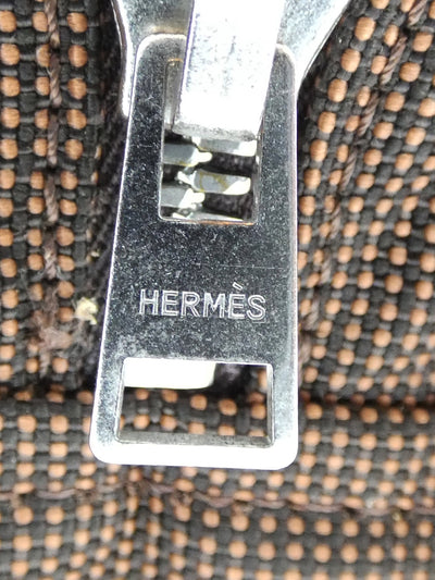 Hermès Deep Brown Canvas Herline MM Tote