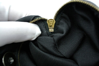 Fendi Vintage Black Nylon Logo Shoulder Bag