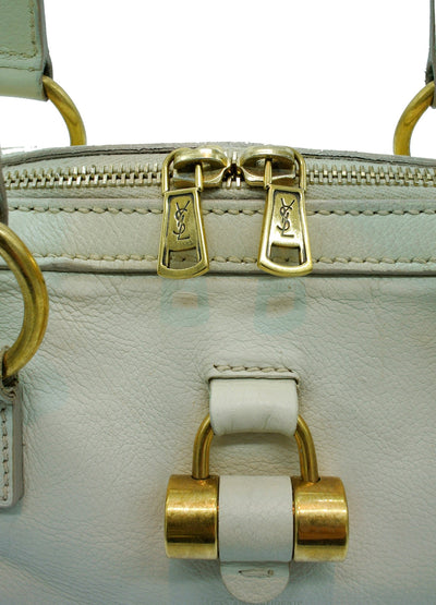 YSL Cream Leather Large Muse Bag