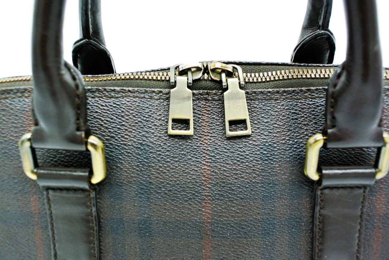 Burberry Vintage Haymarket Smoke Check Coated Canvas Handbag